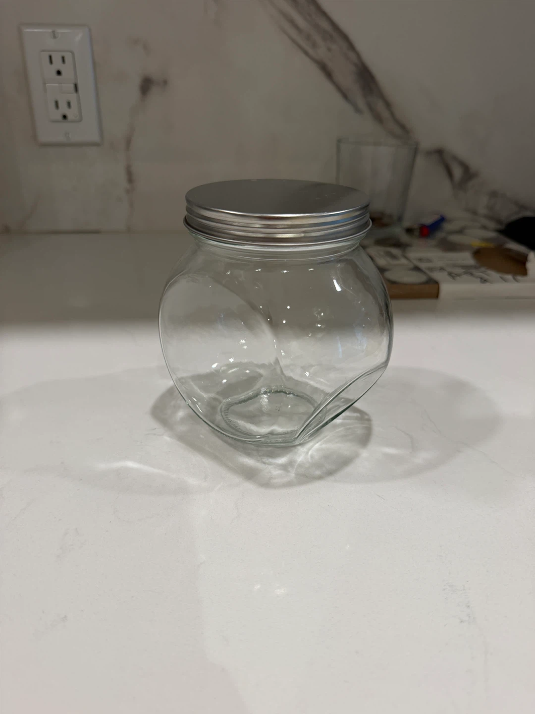 Glass Jar with Silver Lid - photo 2