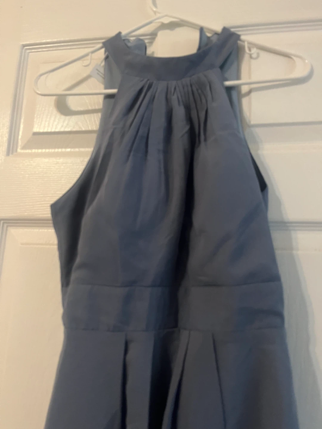 Blue Halter Neck High-Low Dress - photo 3