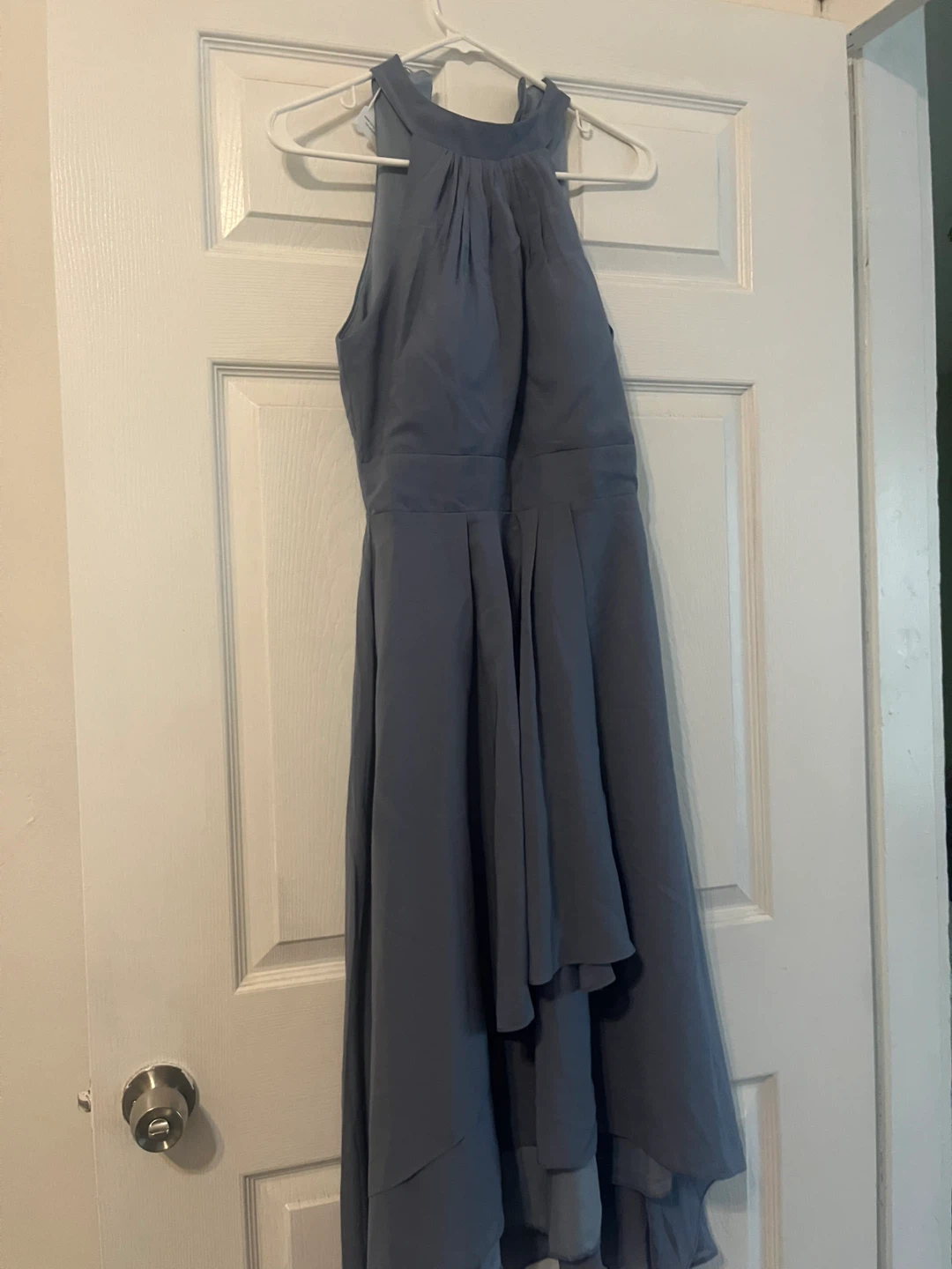 Blue Halter Neck High-Low Dress - photo 4