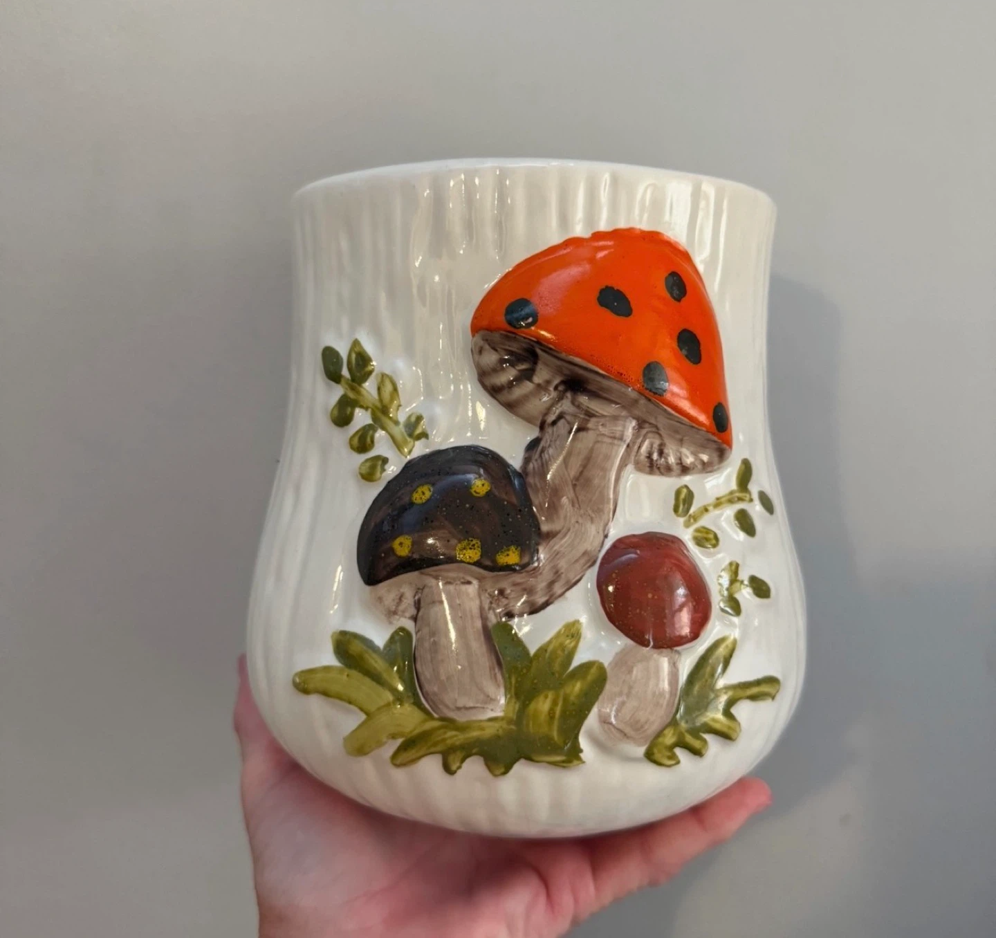 Vintage Ceramic Mushroom Planter/Container