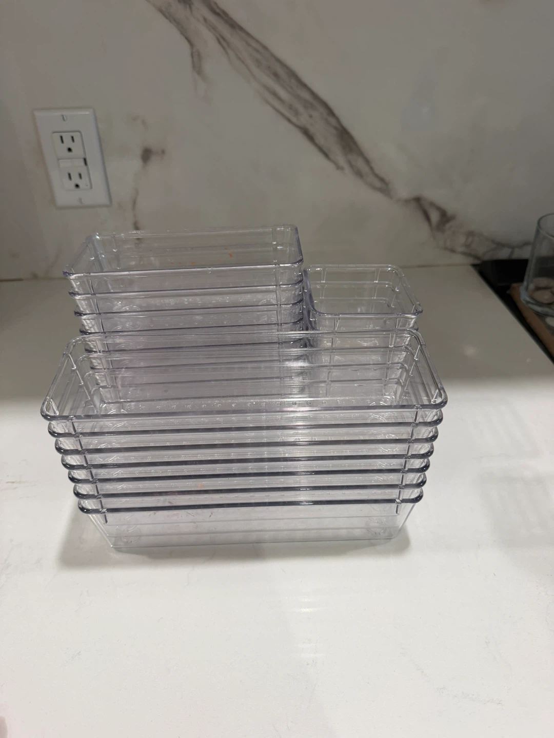 Set of Clear Plastic Drawer Organizers