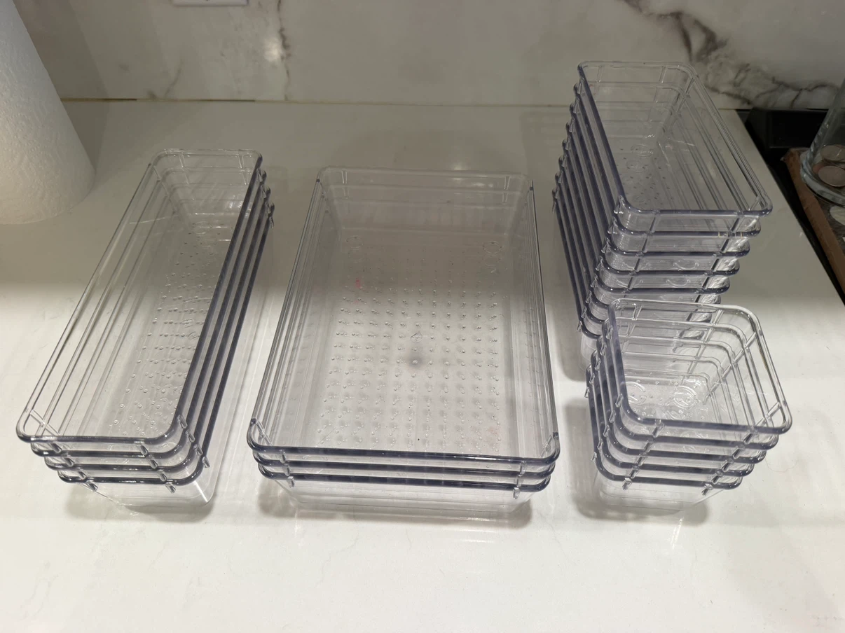 Set of Clear Plastic Drawer Organizers - photo 2