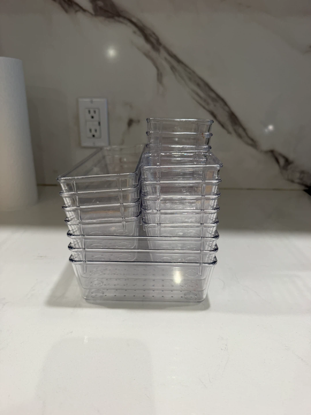 Set of Clear Plastic Drawer Organizers - photo 3