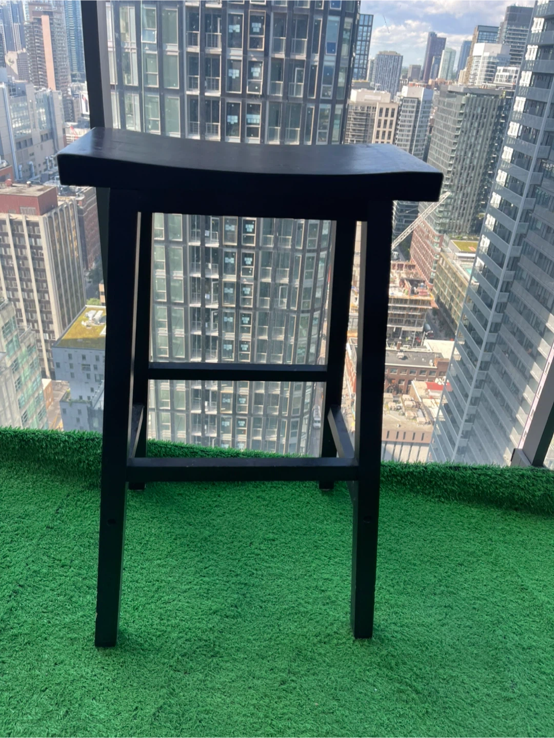 Black Wooden Bar Stool