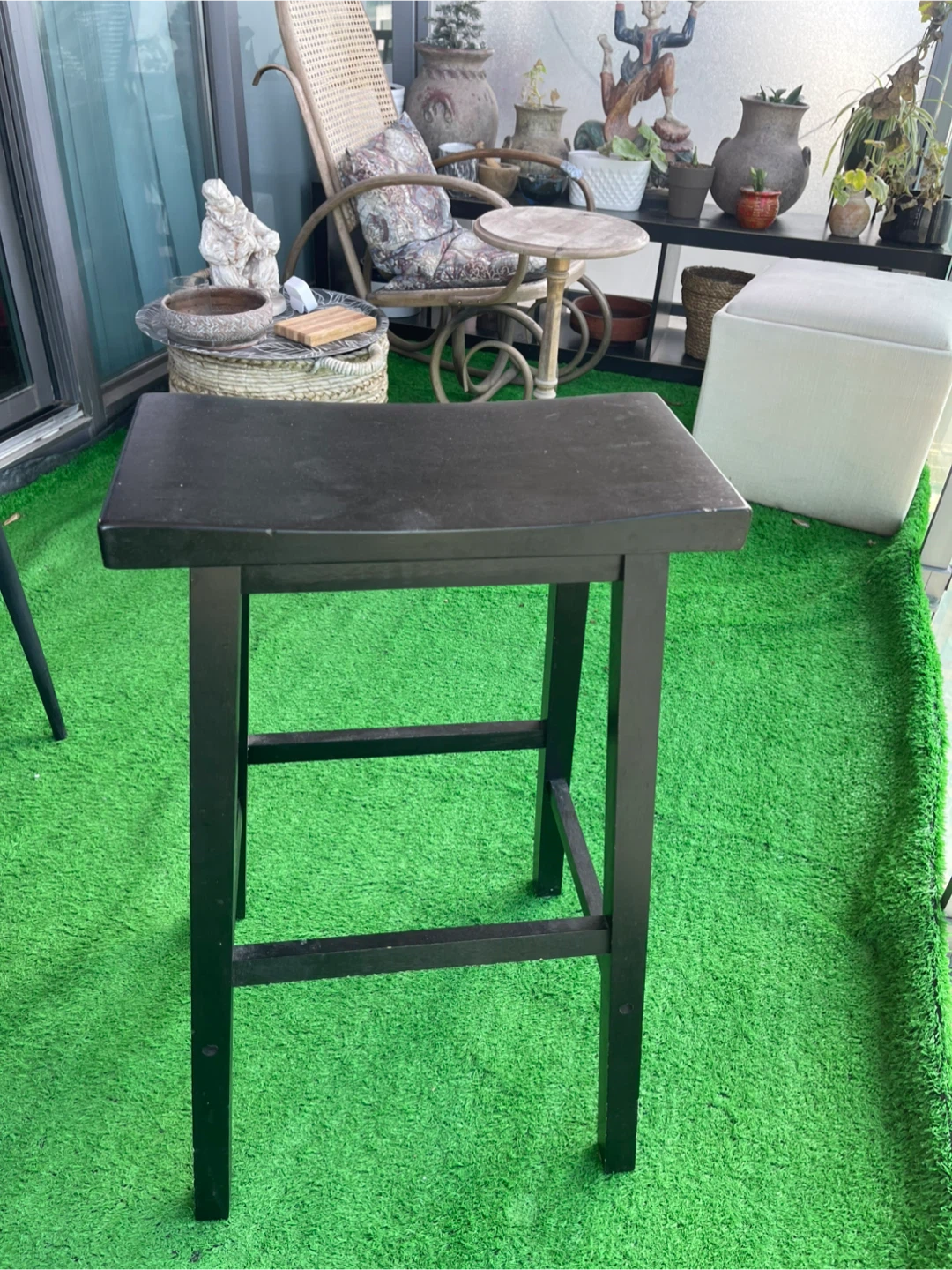 Black Wooden Bar Stool - photo 2