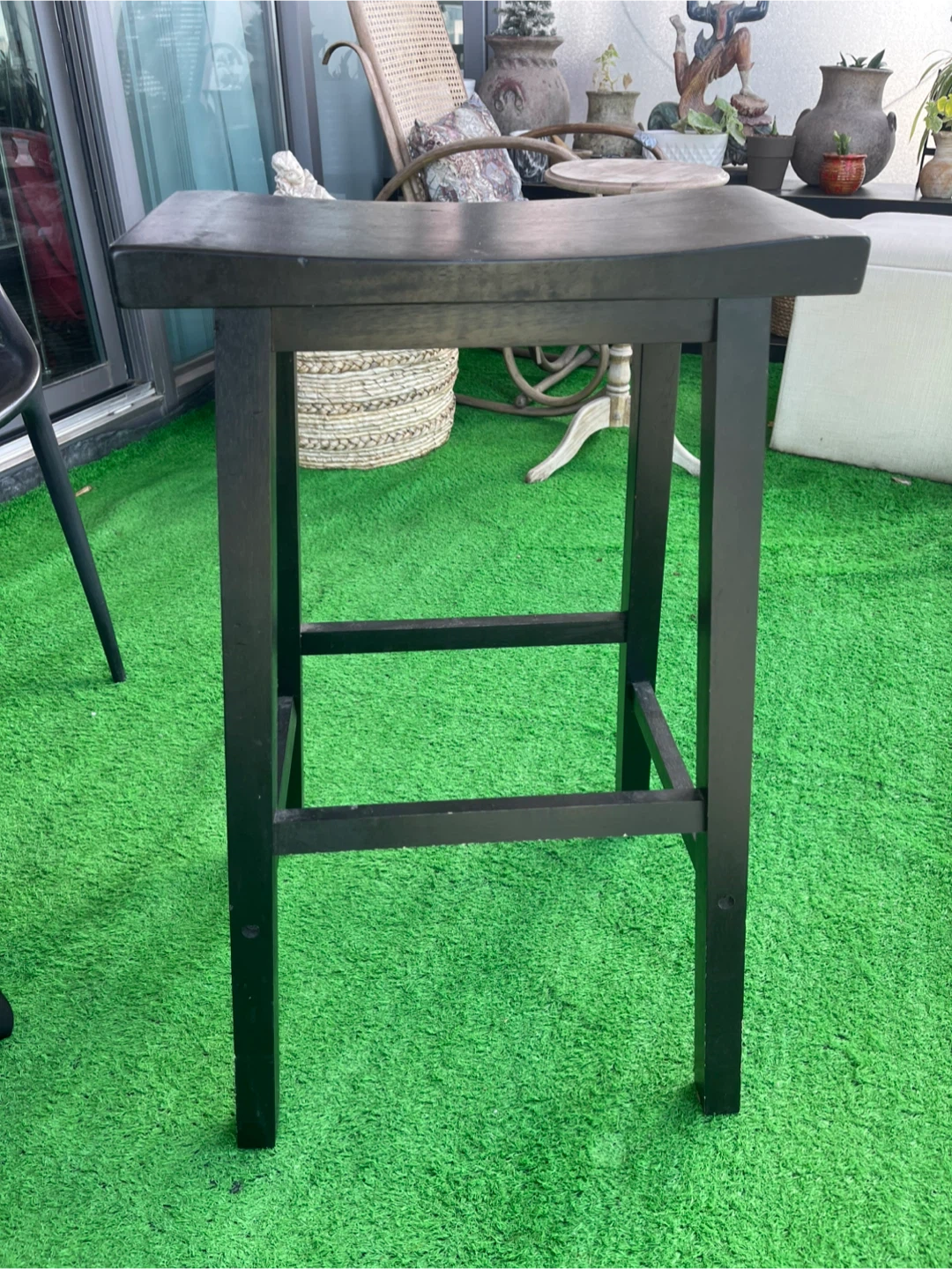 Black Wooden Bar Stool - photo 4