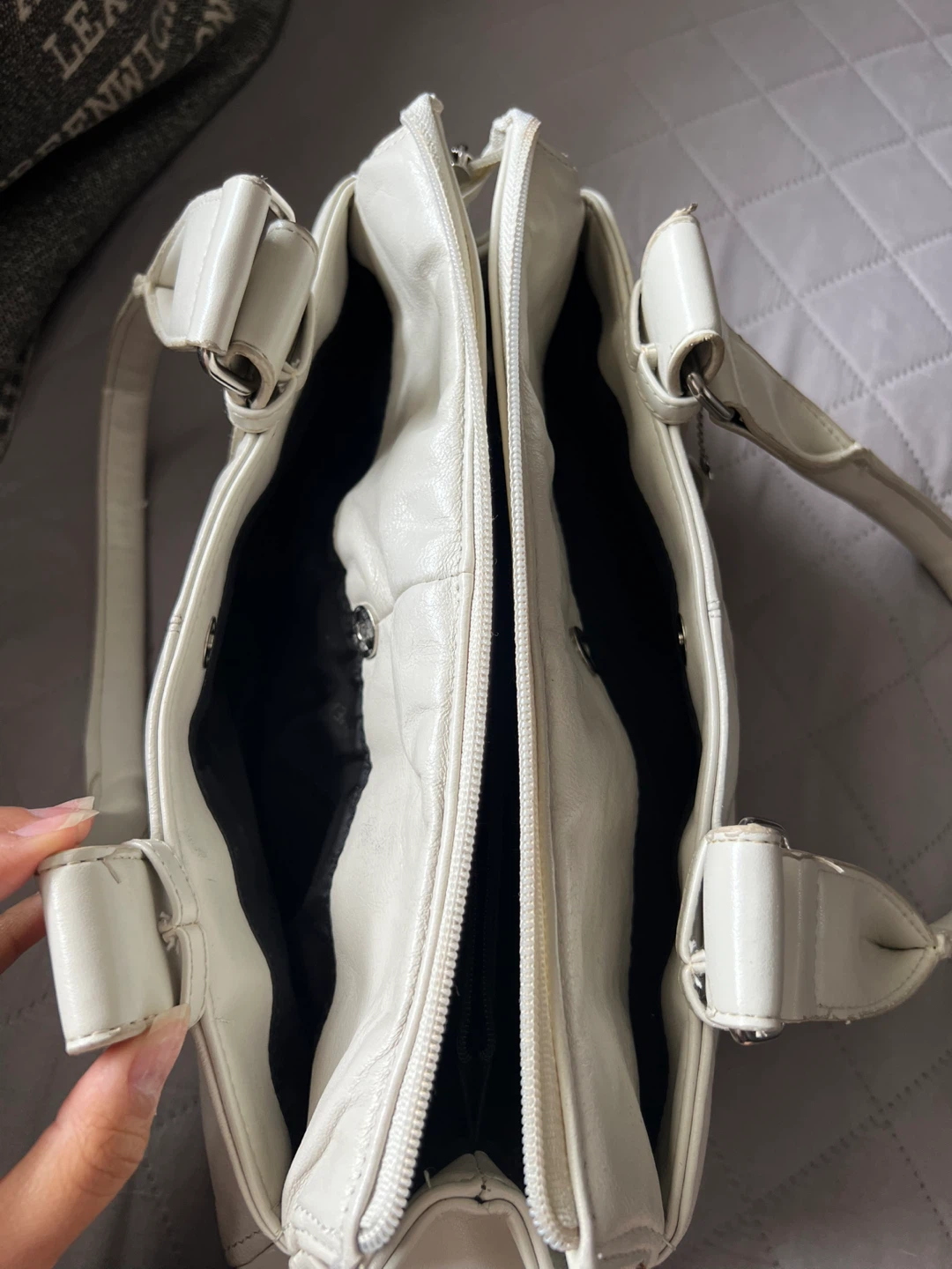 Linea Verdi Off White Leather Bag - photo 4