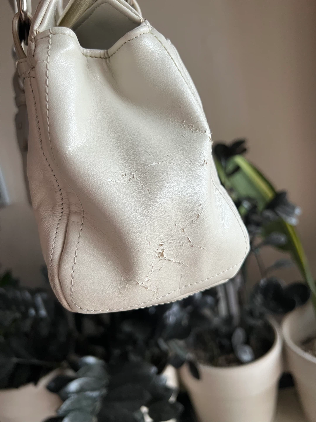 Linea Verdi Off White Leather Bag - photo 5