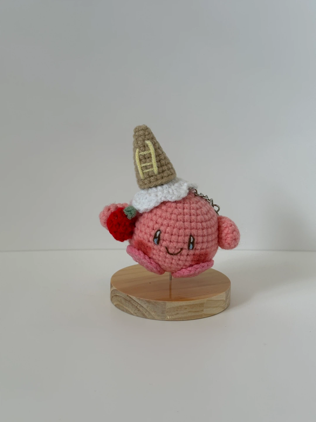 Crocheted Kirby Keychain