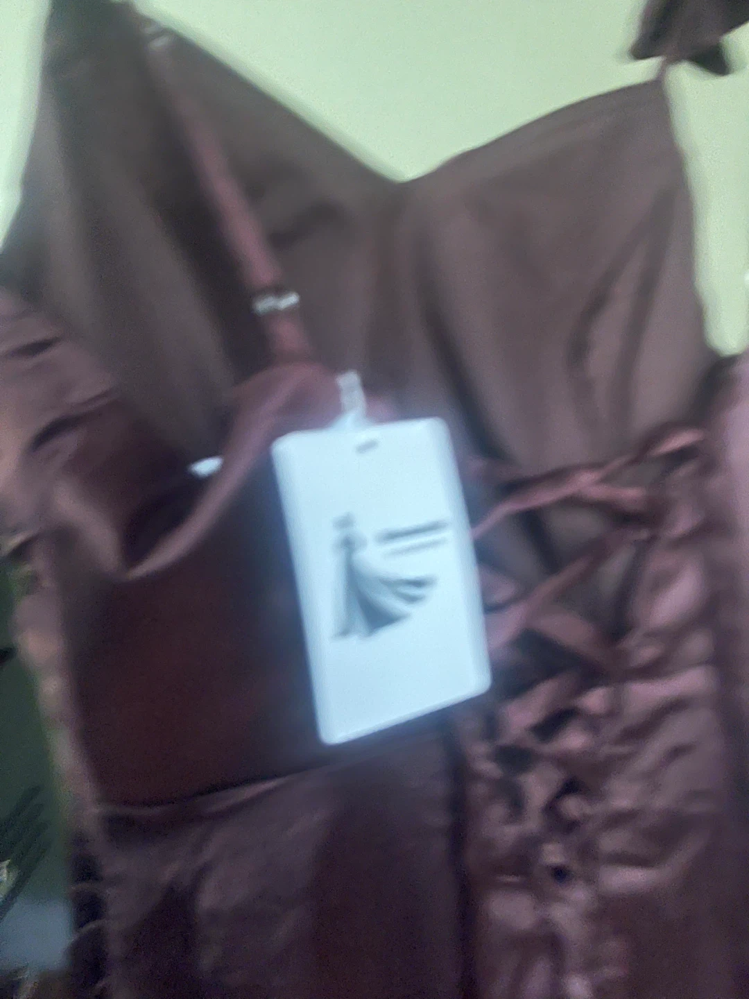 Brown Satin Maxi Dress with Corset Back - photo 3