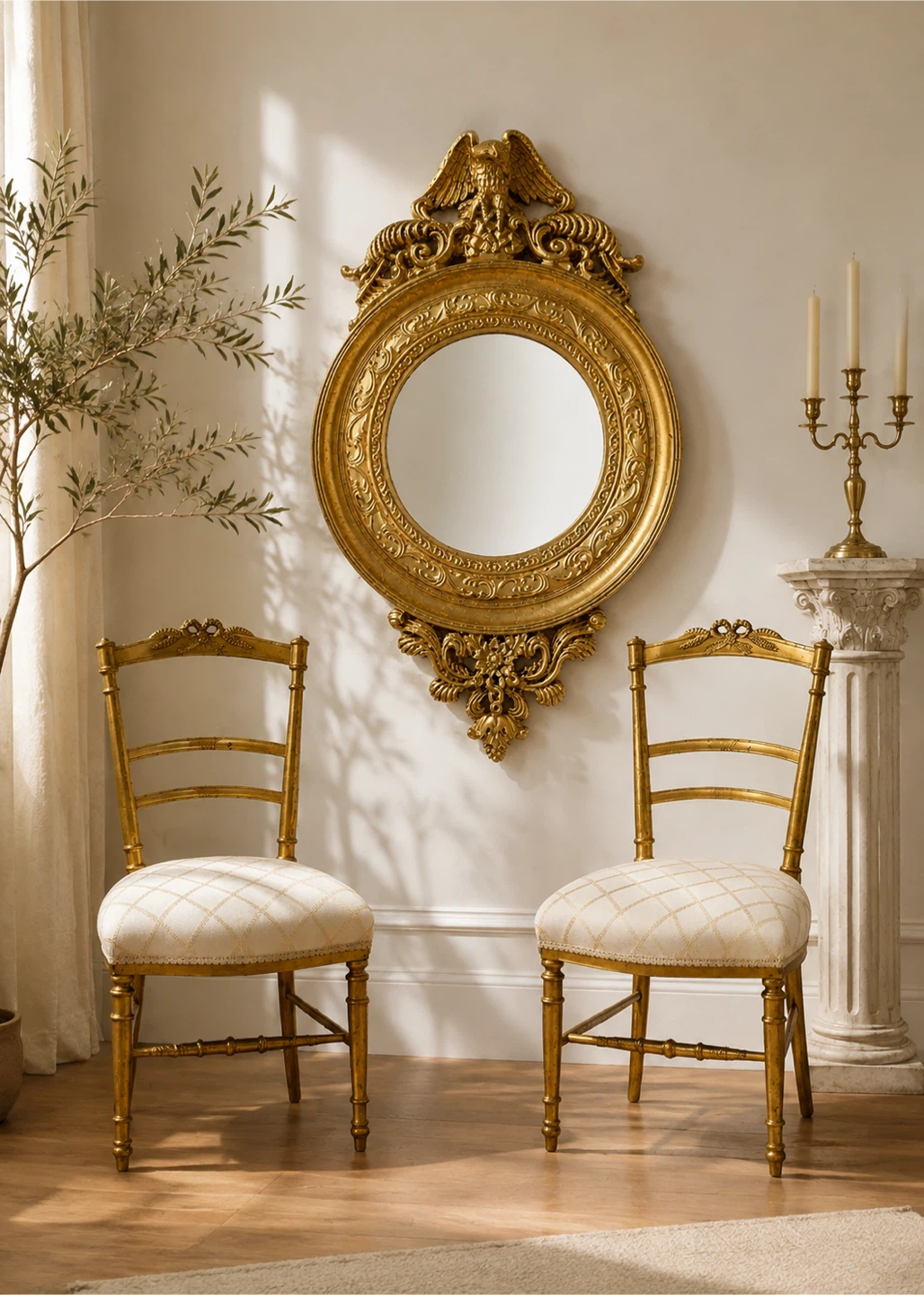 Antique Gold Eagle Mirror