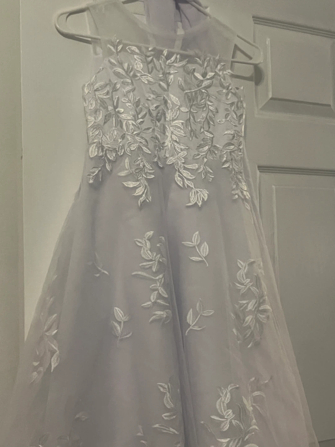 White Floral Embroidered Dress - Size Unknown