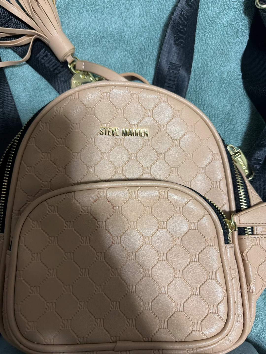 Steve Madden Quilted Mini Backpack - Beige