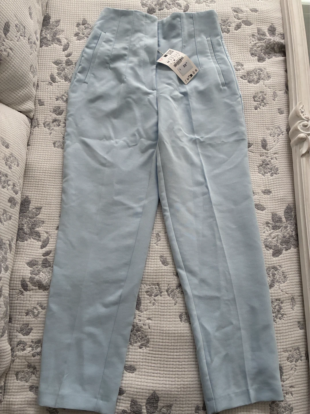 Zara High Waisted Light Blue Trousers