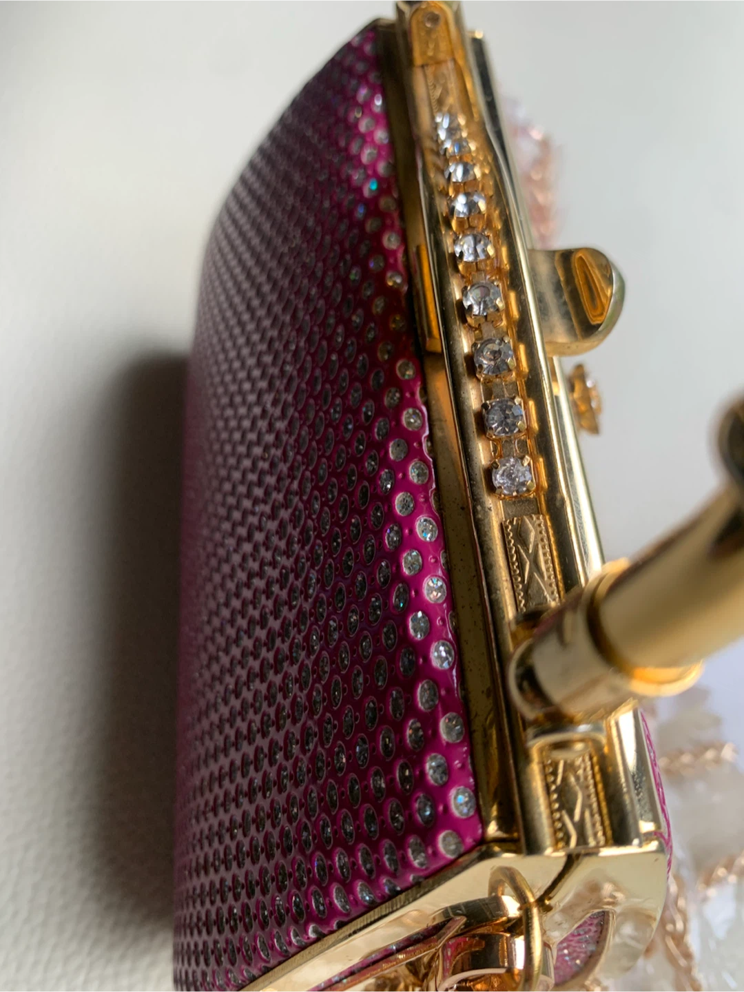Sparkly Pink Clutch Purse with Gold Handle - photo 5
