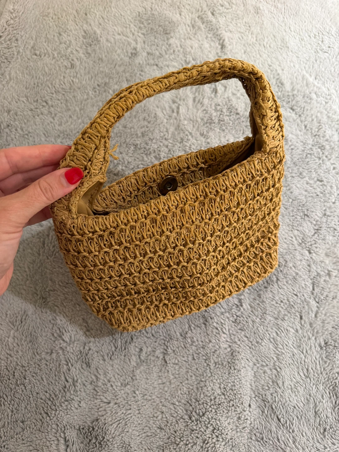 Woven straw handbag - photo 3