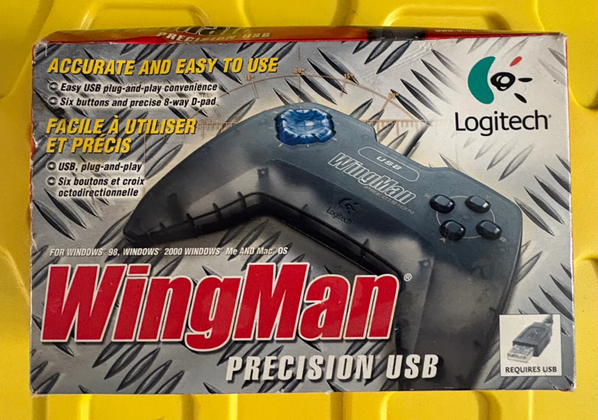 Retro Logitech WingMan Precision USB PC Gamepad - In Box!