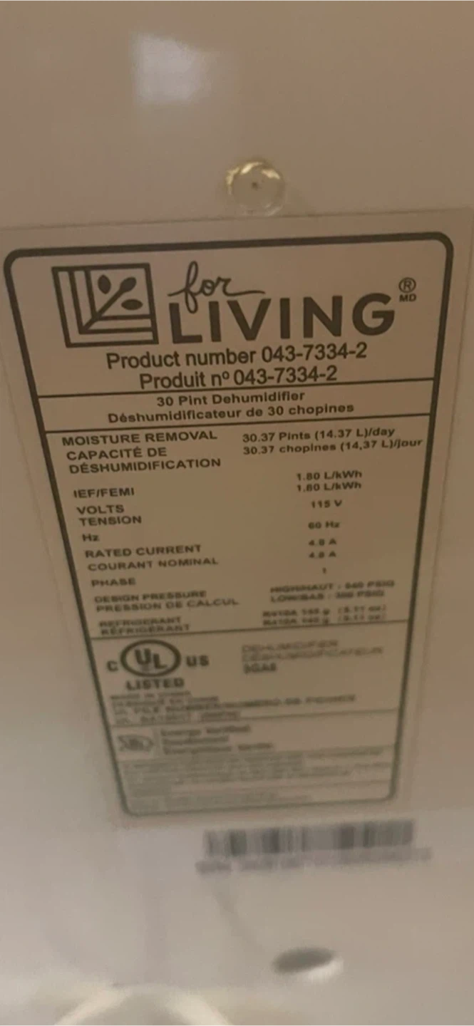 For Living 30 Pint Dehumidifier - photo 2