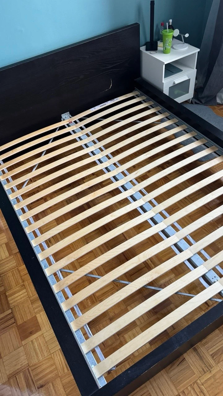 IKEA Queen Bed Frame + Mattress – $180