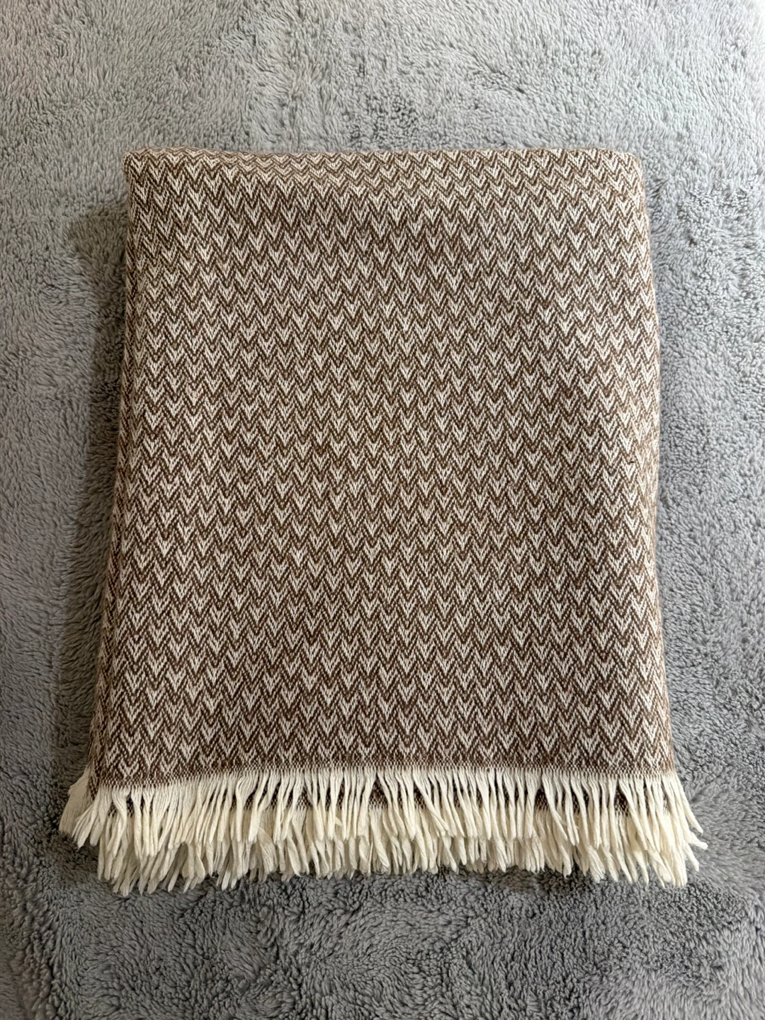 Patterned Throw Blanket with Fringe