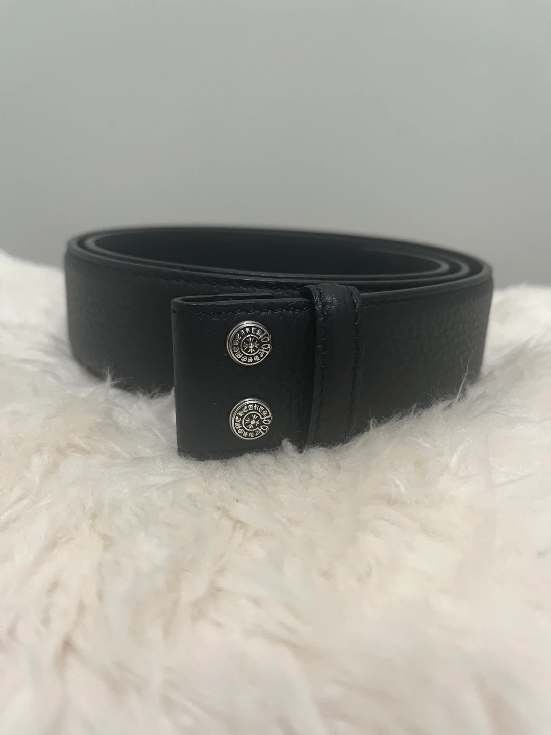 Chrome Hearts Black Leather Belt