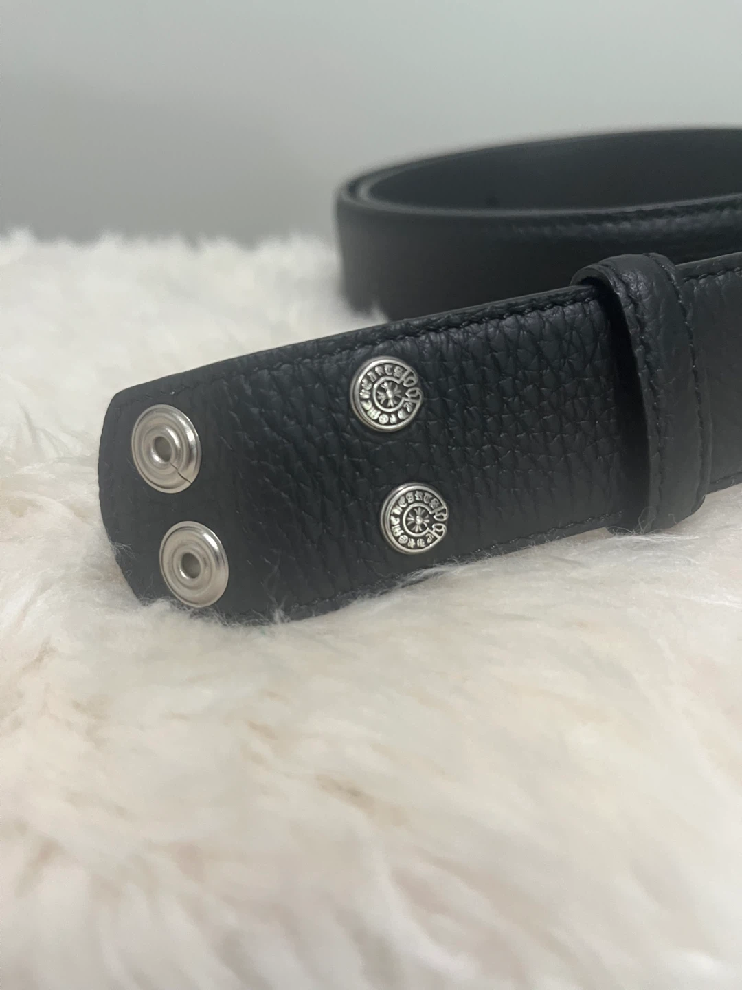 Chrome Hearts Black Leather Belt - photo 2