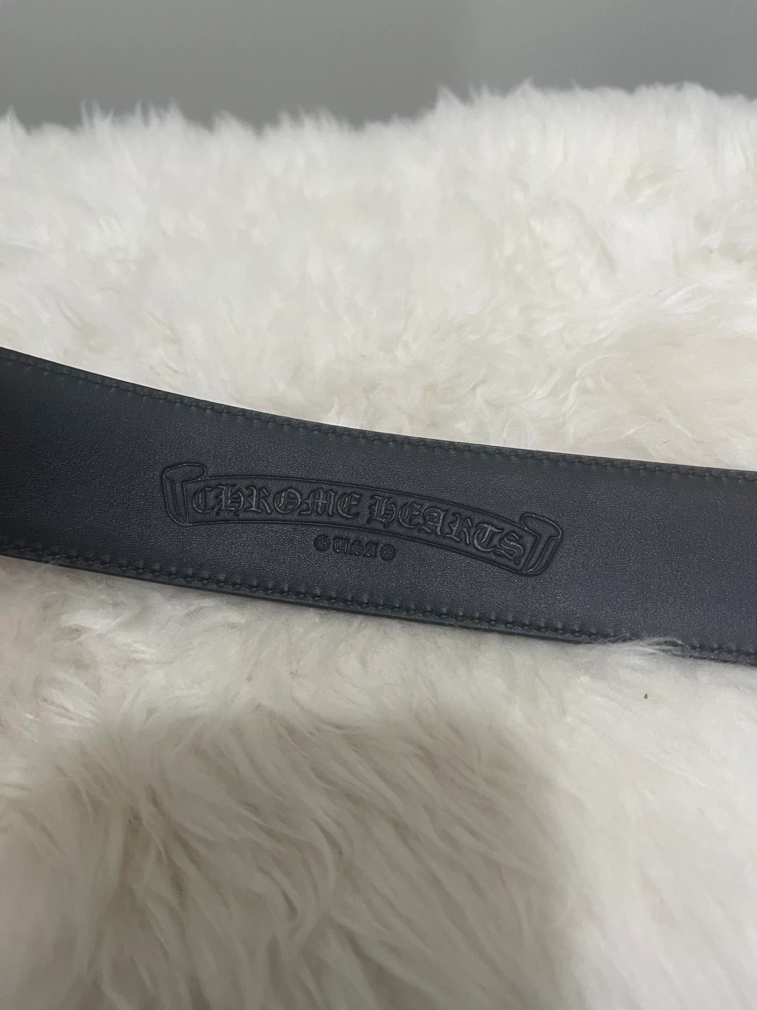 Chrome Hearts Black Leather Belt - photo 4