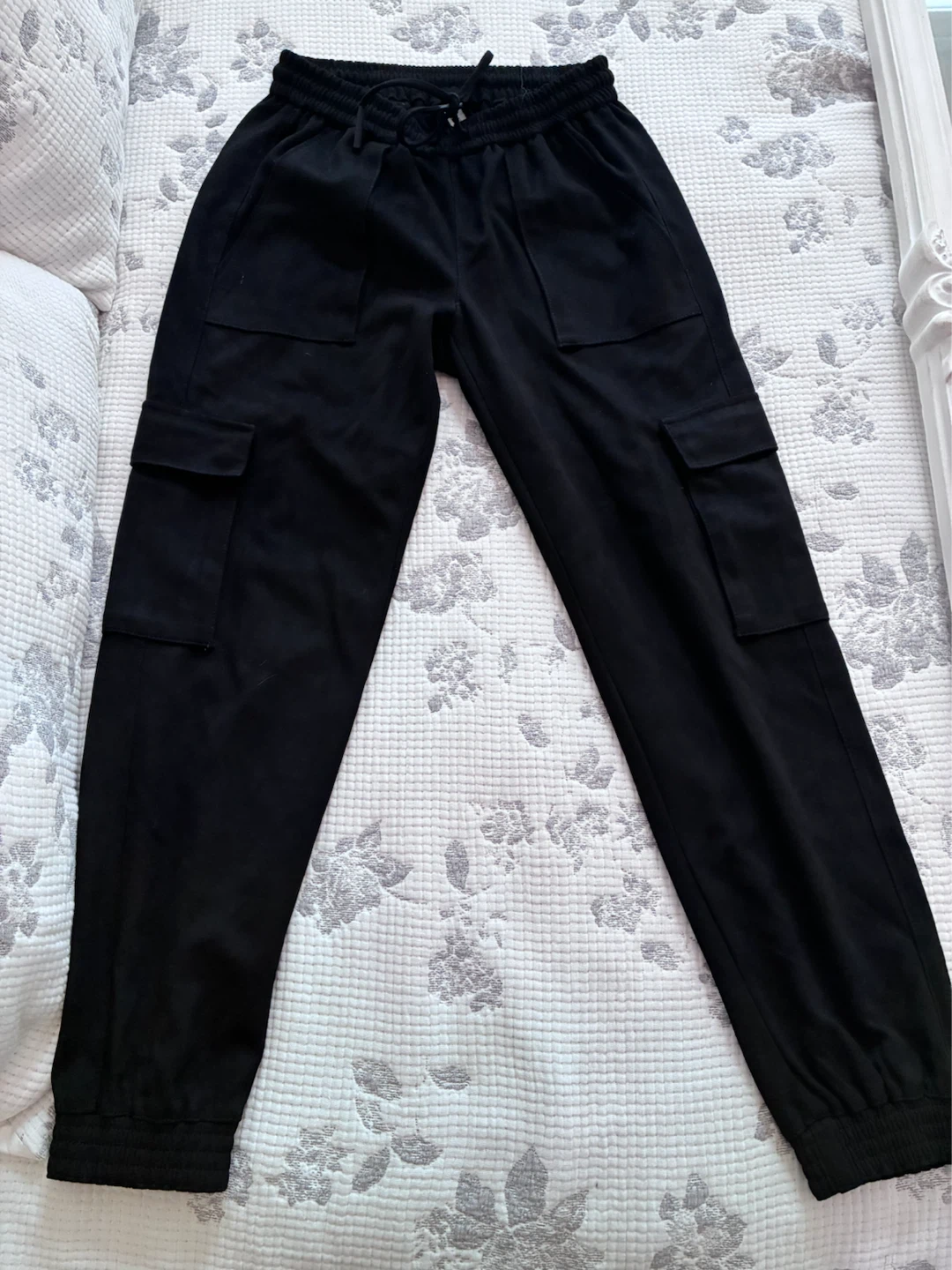 Black Cargo Jogger Pants
