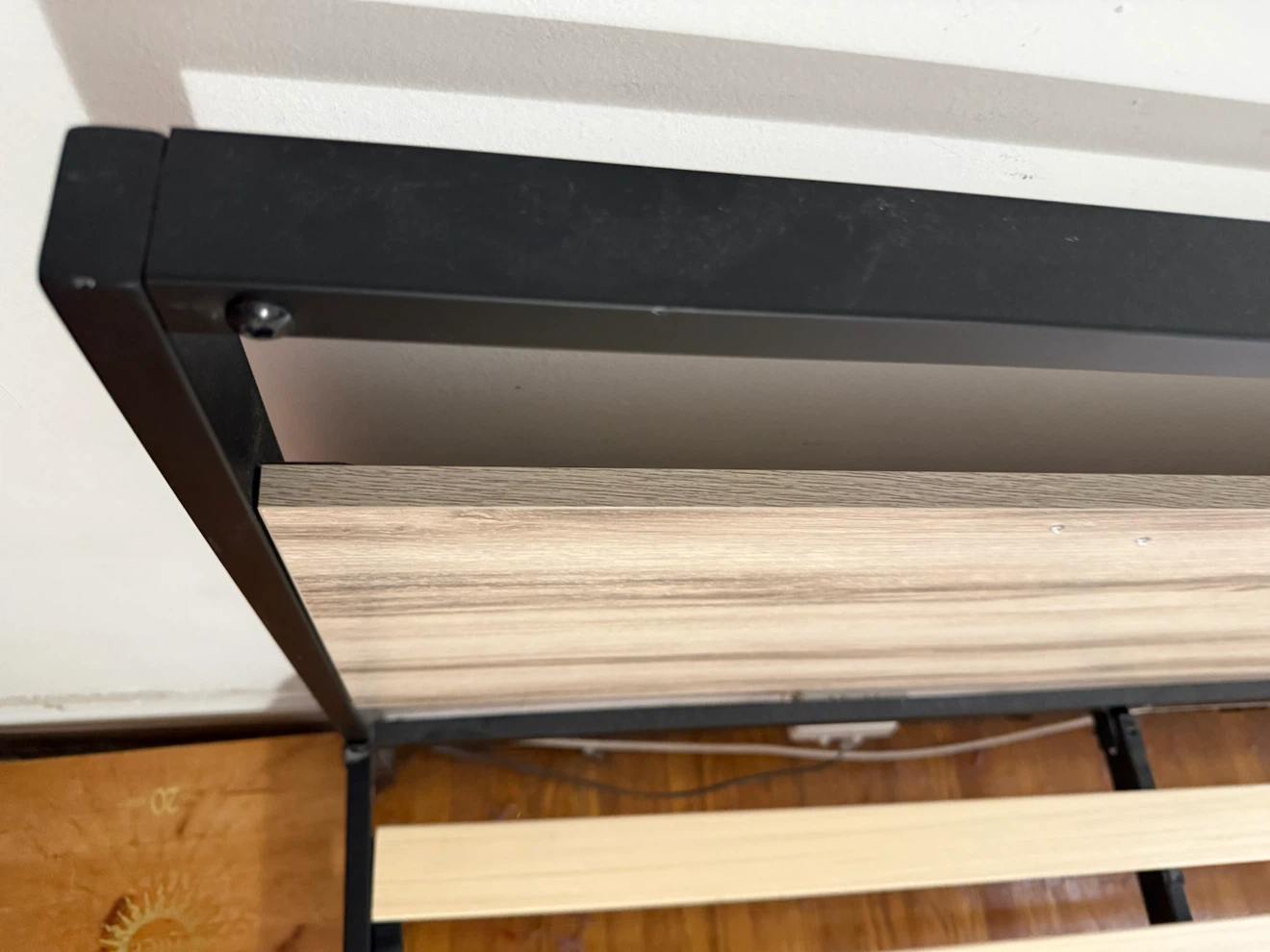 Metal Bed Frame with Wood Headboard - photo 4