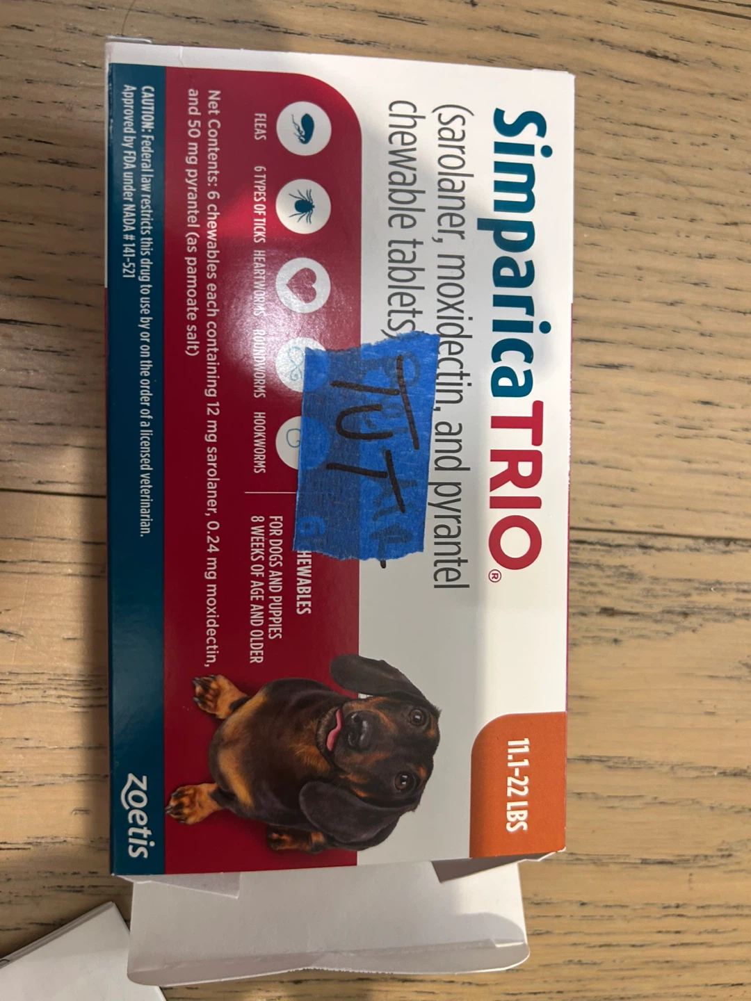 Simparica TRIO Chewable Tablets for Dogs & Puppies 11.1-22 lbs