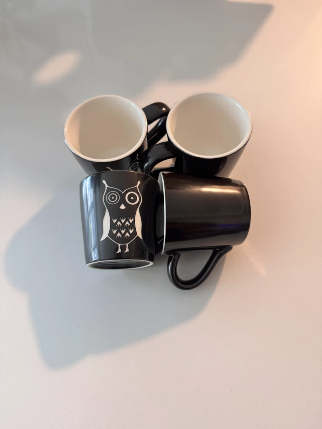 Stokes Set of 4 Black Owl Espresso Cups - photo 2