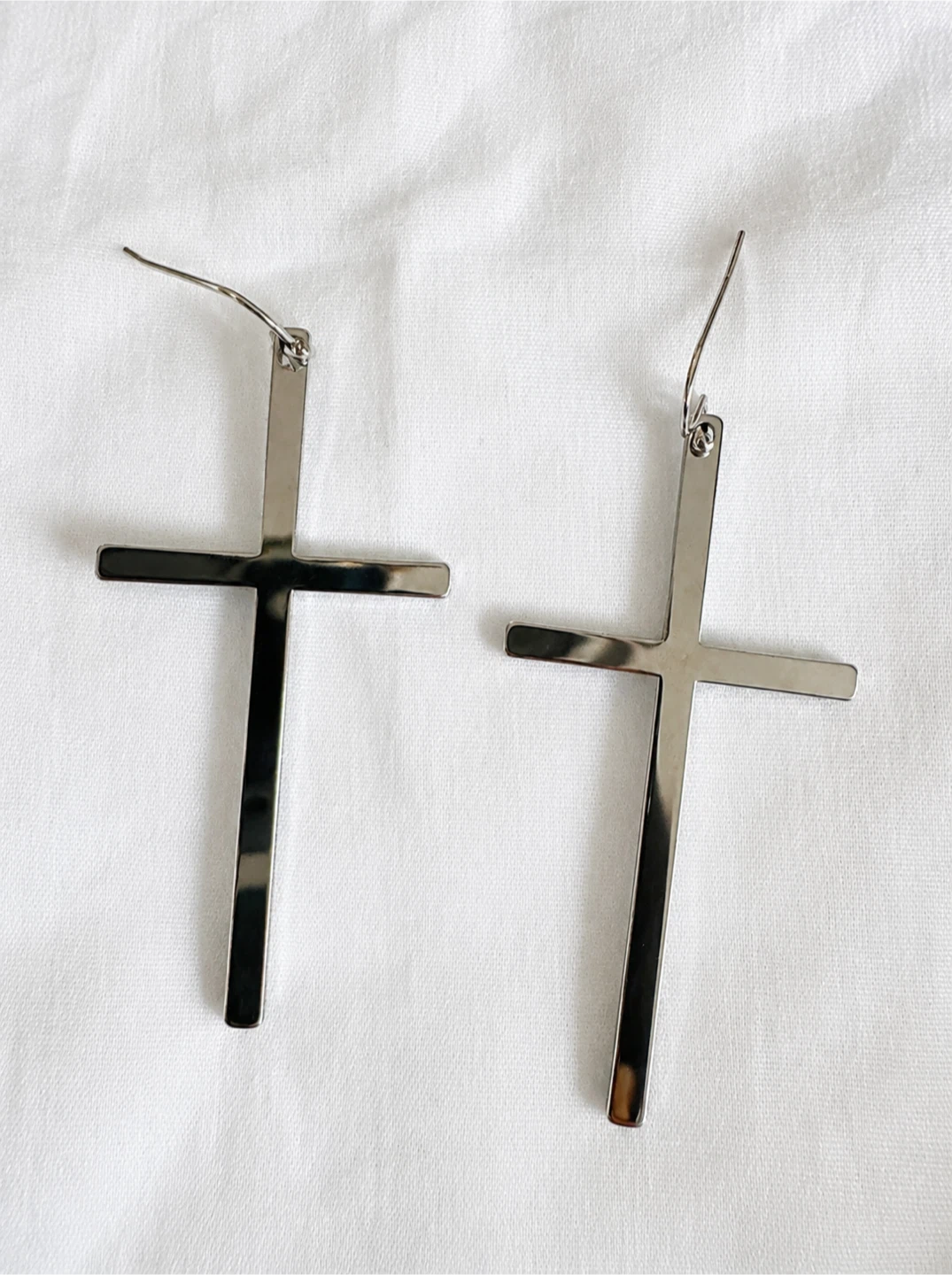 Silver Cross Dangle Earrings - photo 2
