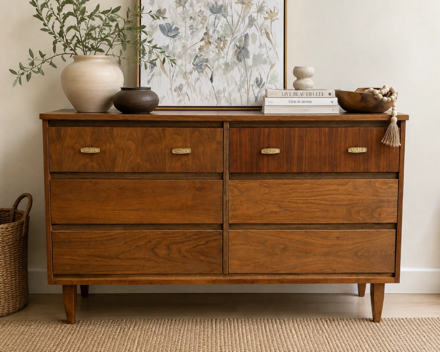 ✨ Vintage Restored MCM Wood Dresser