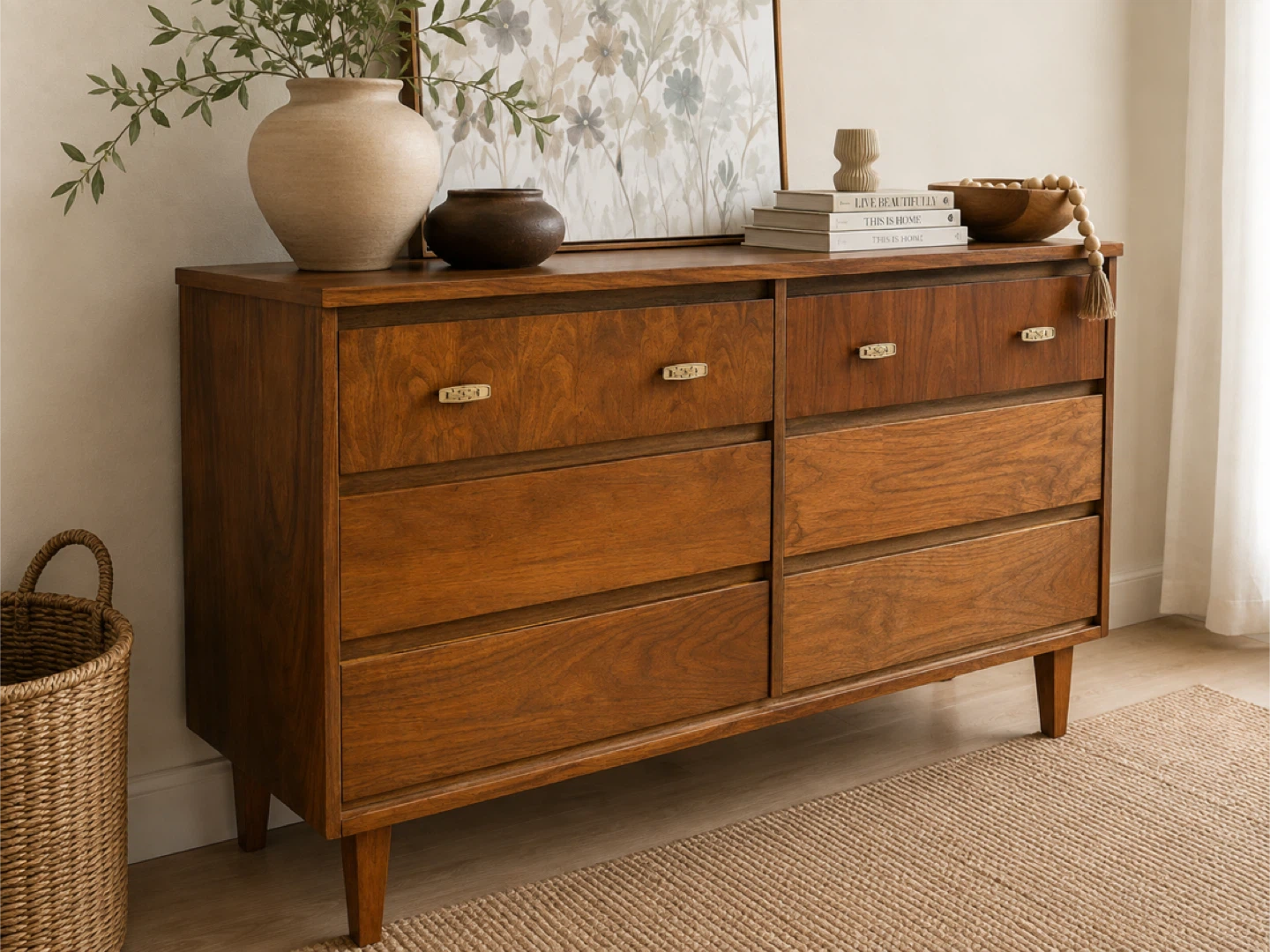 ✨ Vintage Restored MCM Wood Dresser - photo 2