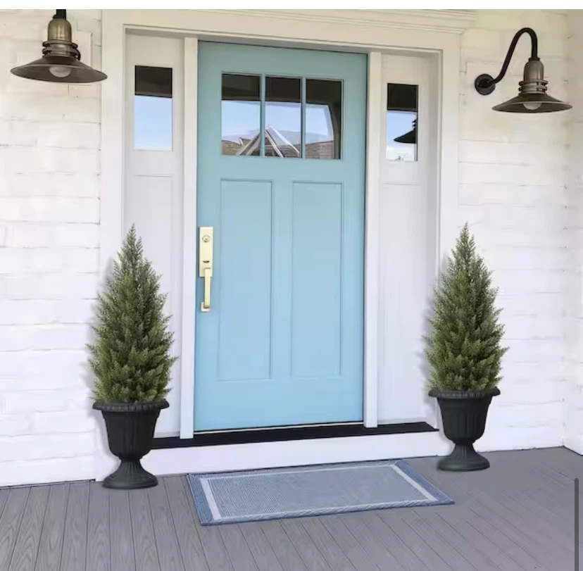 New 4 ft VeriNatural 2-Pack Artificial Cedar Topiary Trees - photo 4