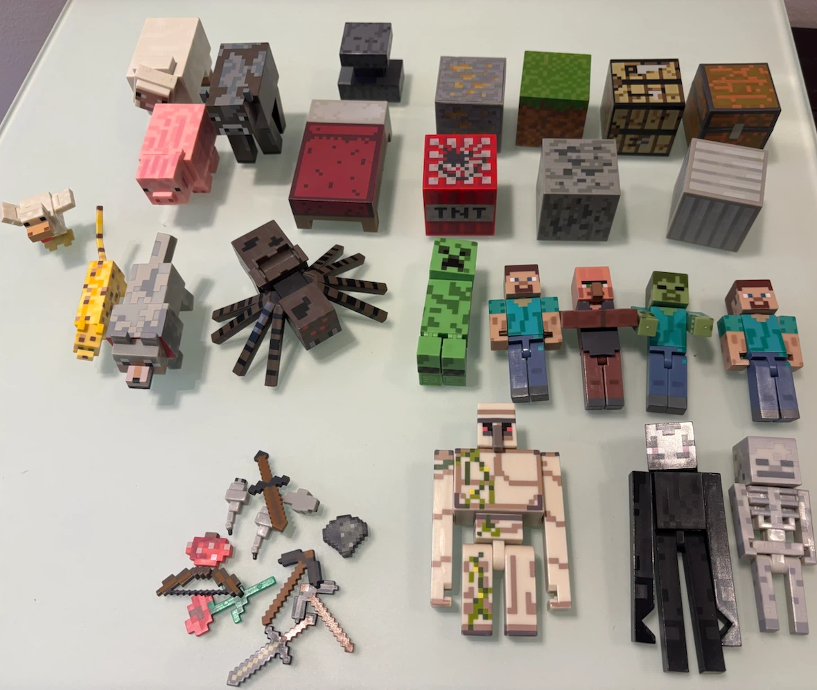 Minecraft Action Figure & Block Lot