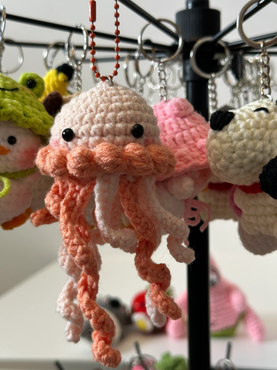 Handmade Crochet Jellyfish Keychain - photo 2