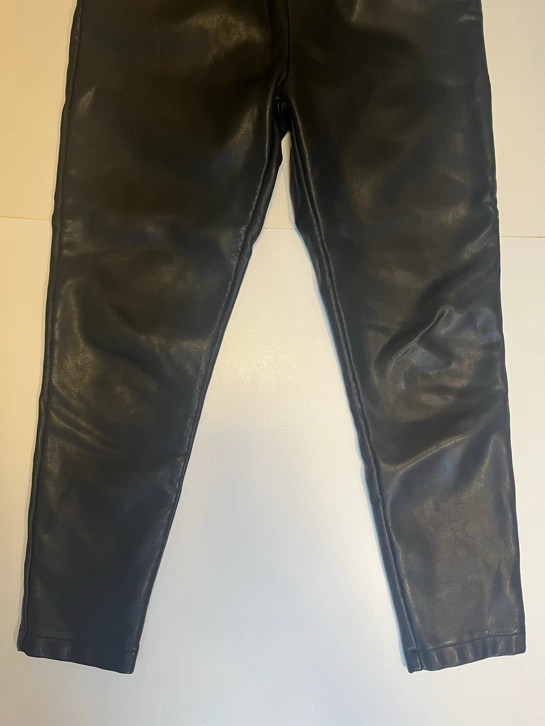 Black Faux Leather Jogger Pants - photo 5