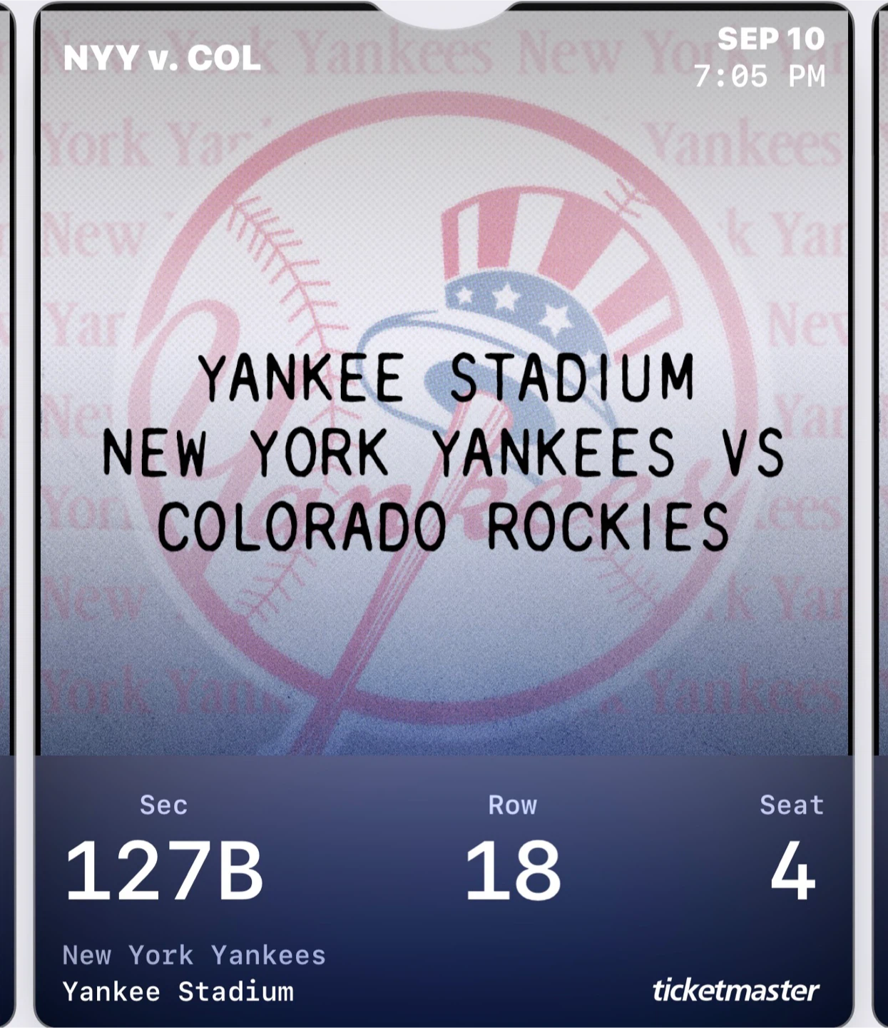 New York Yankees vs Colorado Rockies Ticket - Sept 10