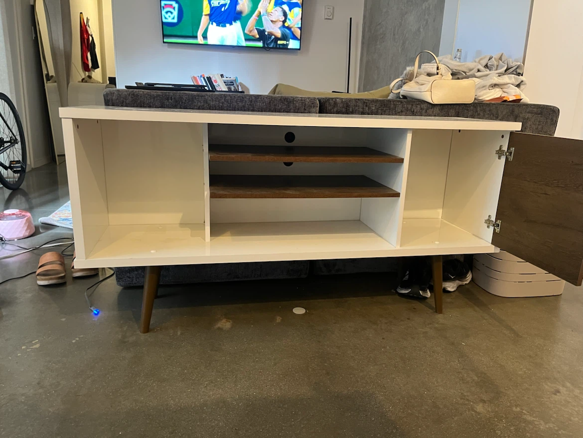 White and Wood Media Console - photo 2