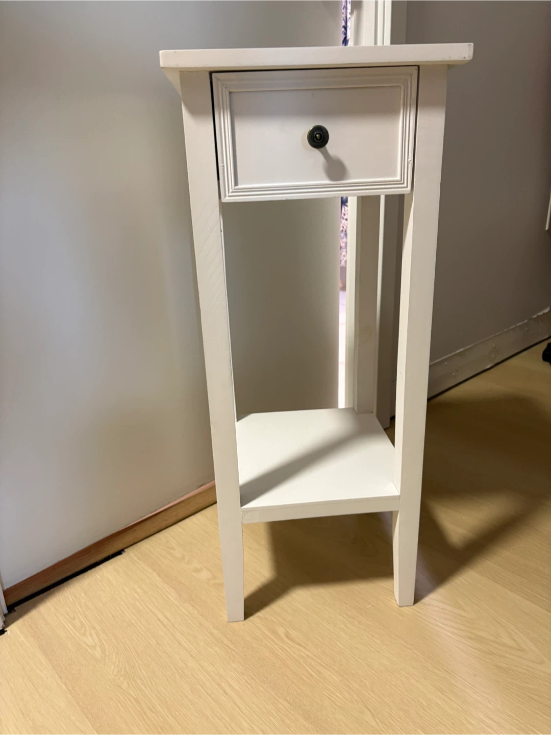 White Nightstand/Accent Table with Drawer