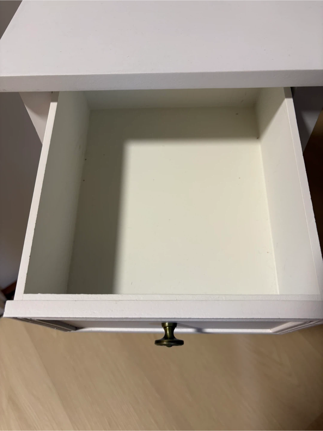 White Nightstand/Accent Table with Drawer - photo 2