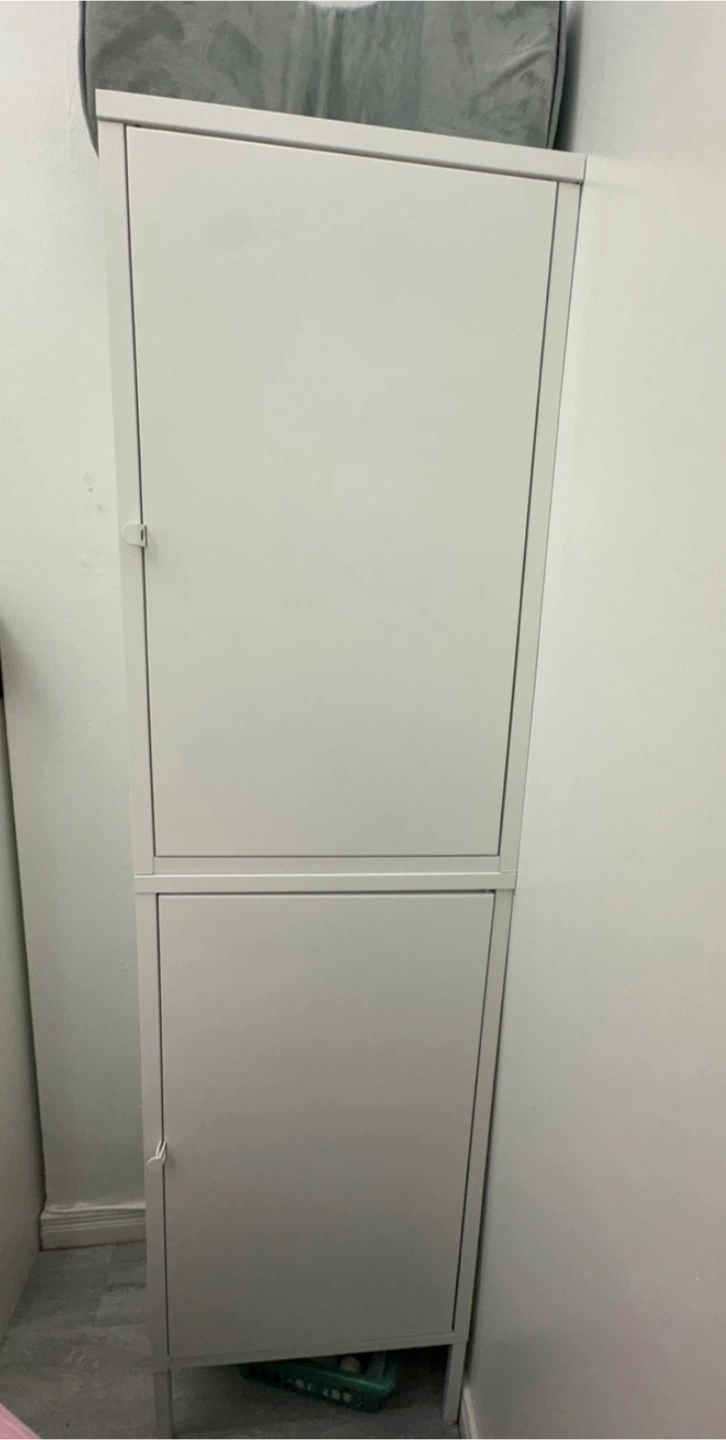 IKEA white metal cabinets