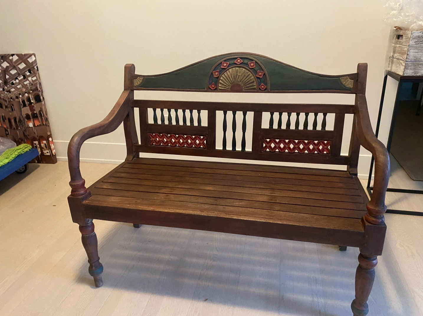 Wooden decorative bench