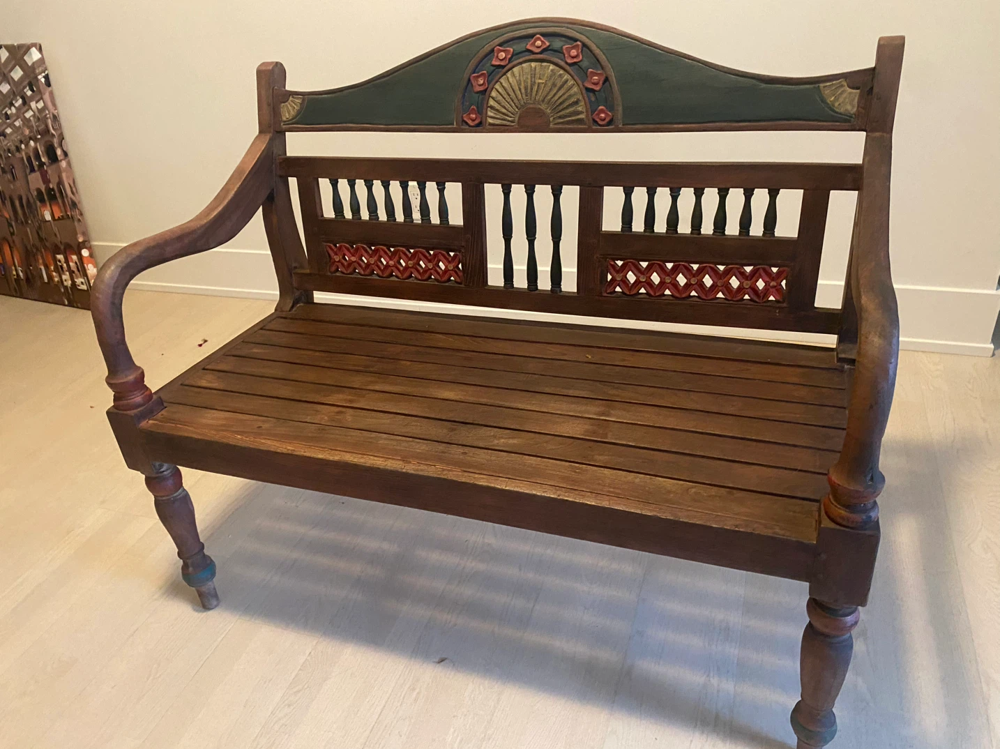 Wooden decorative bench - photo 2