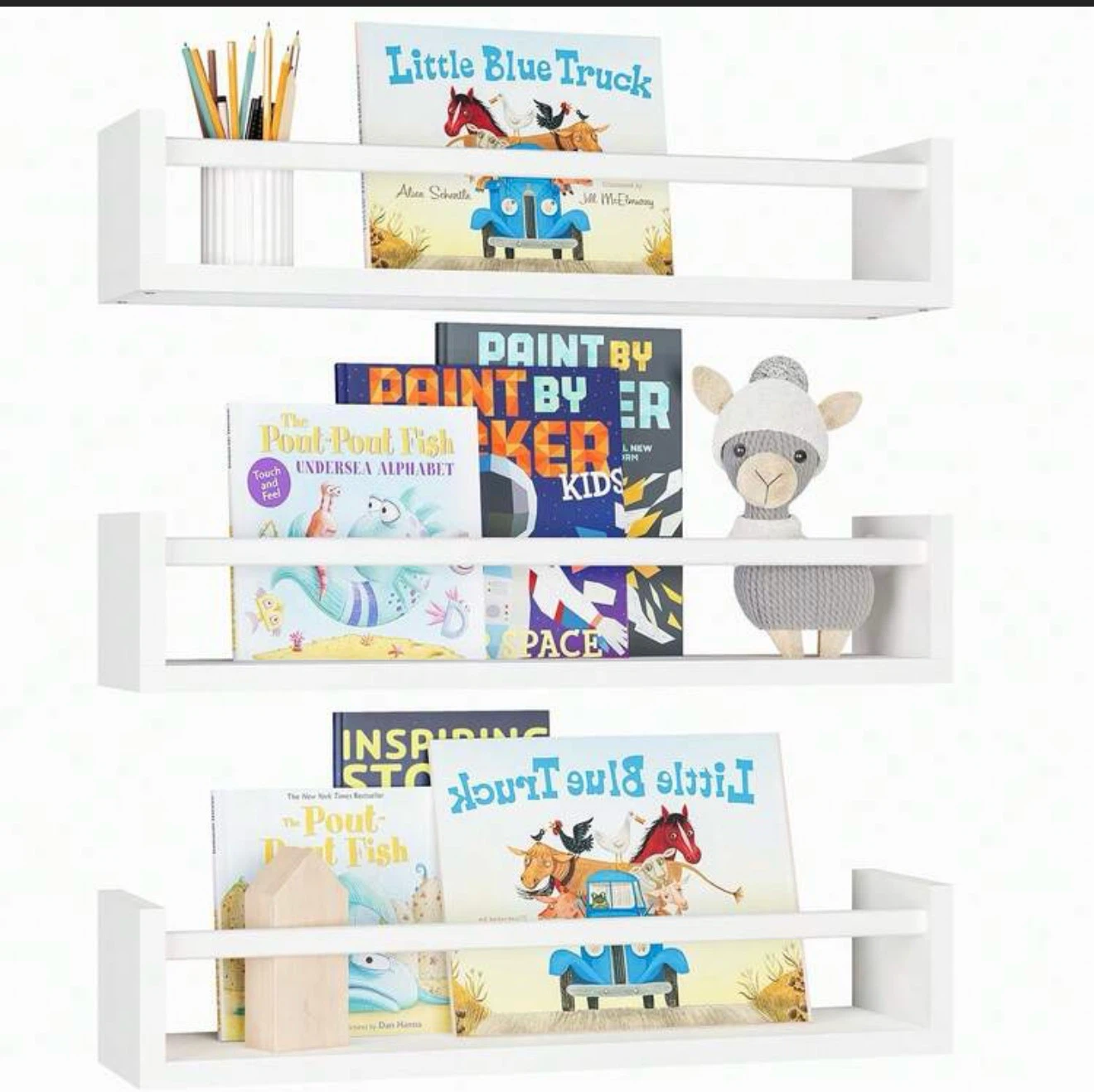 Set of BRAND NEW 3 White Wall Mounted Shelves - photo 3