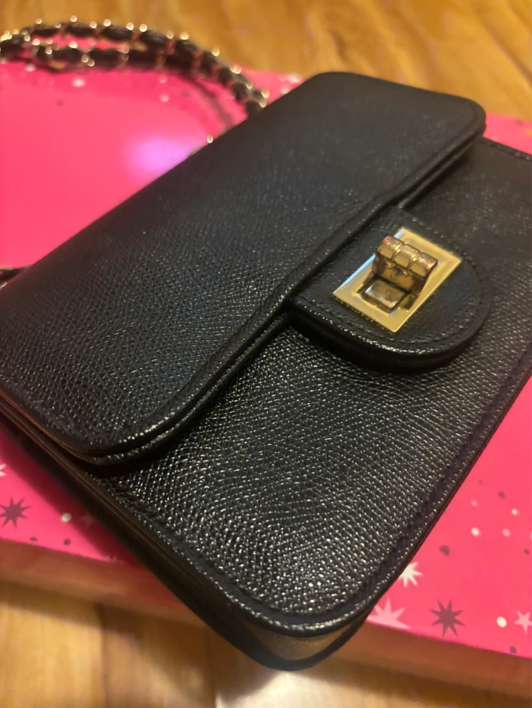 Classic Black Mini Bag (Saffiano Texture / Chain Strap) - photo 2