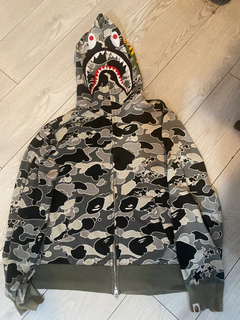 Real Bathing Ape Shark Camo Full Zip Hoodie