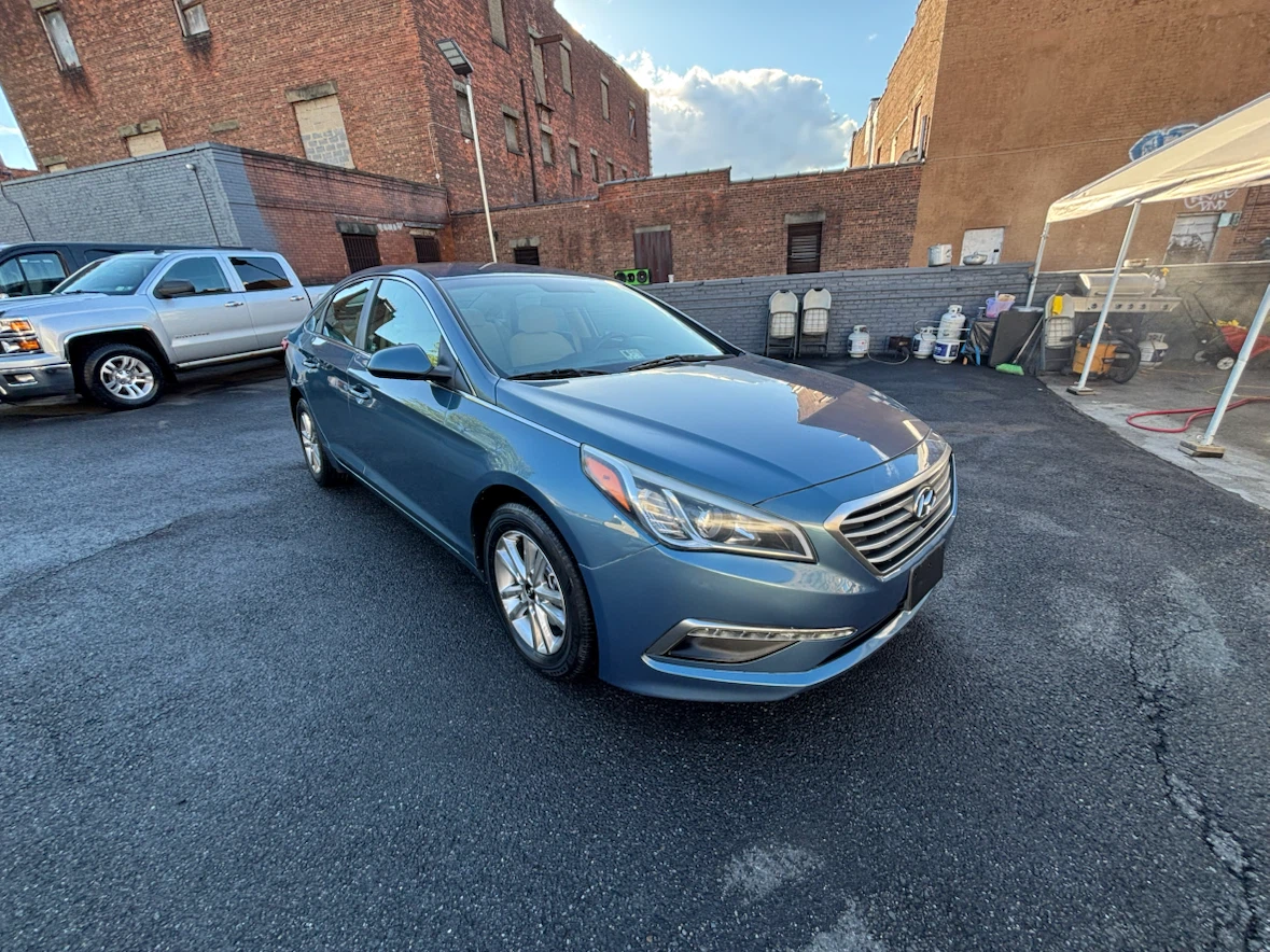 Blue Hyundai Sonata Sedan 2015