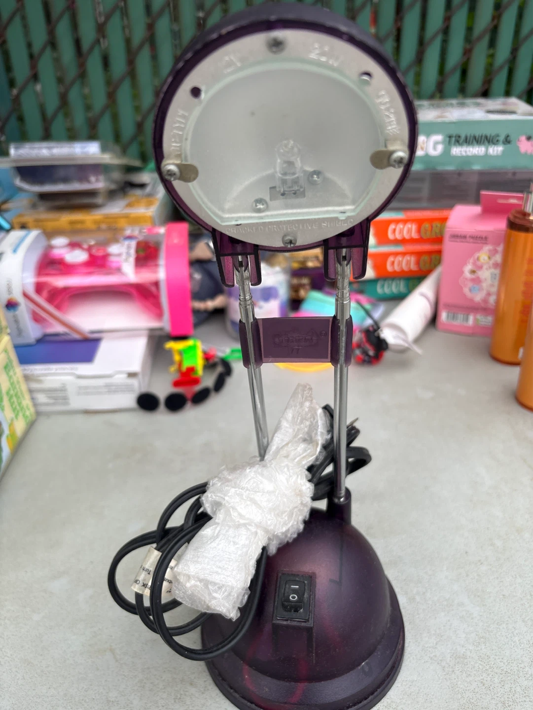 Purple Adjustable Desk Lamp with 20W Bulb